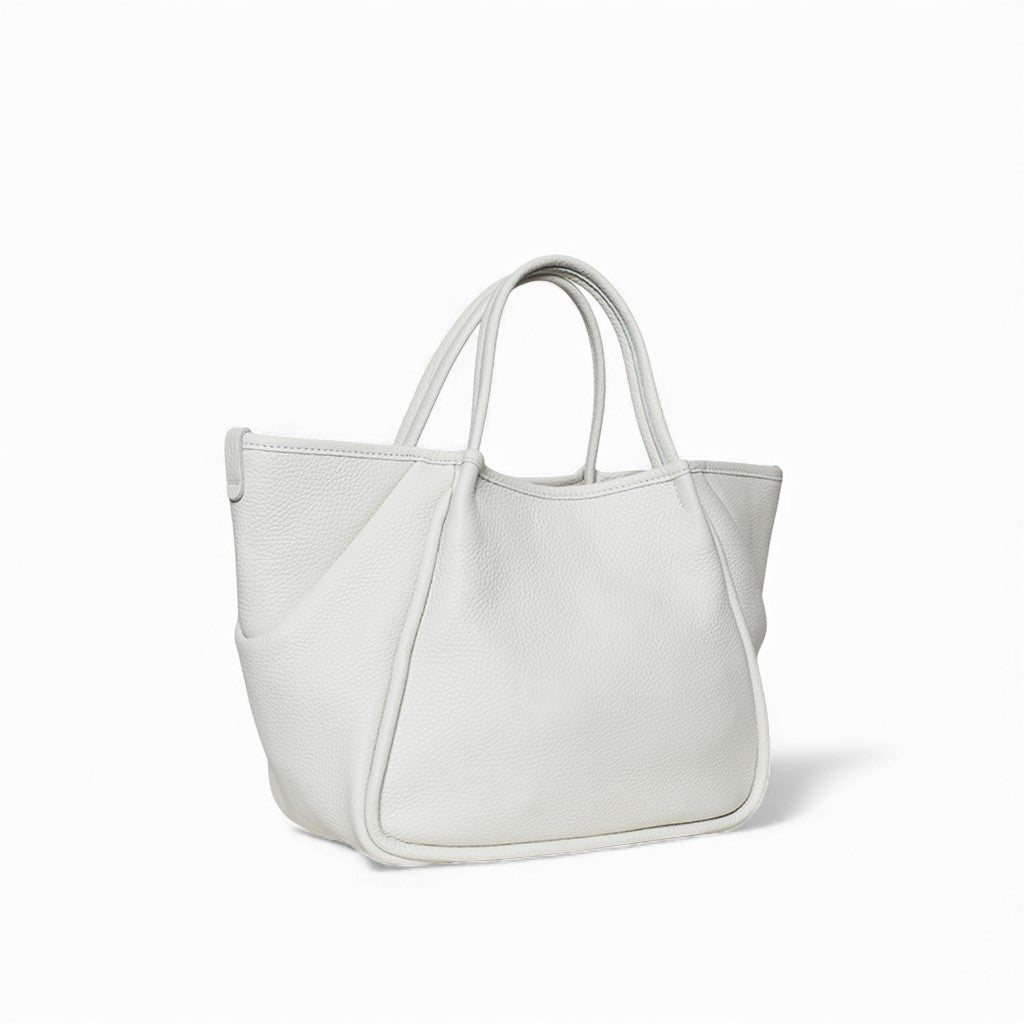 Vittoria Tote in White Italian Buffalo Cowhide
