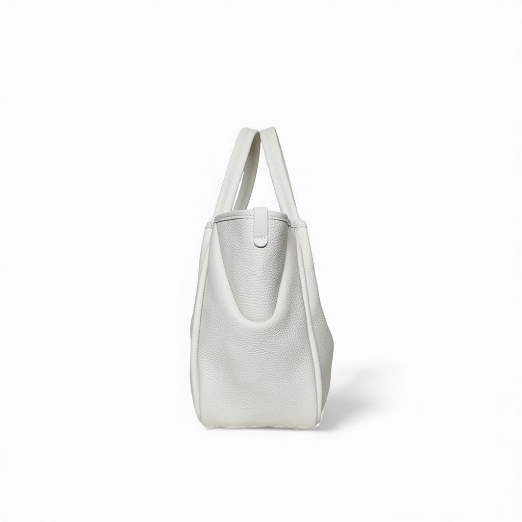 Vittoria Tote in White Italian Buffalo Cowhide