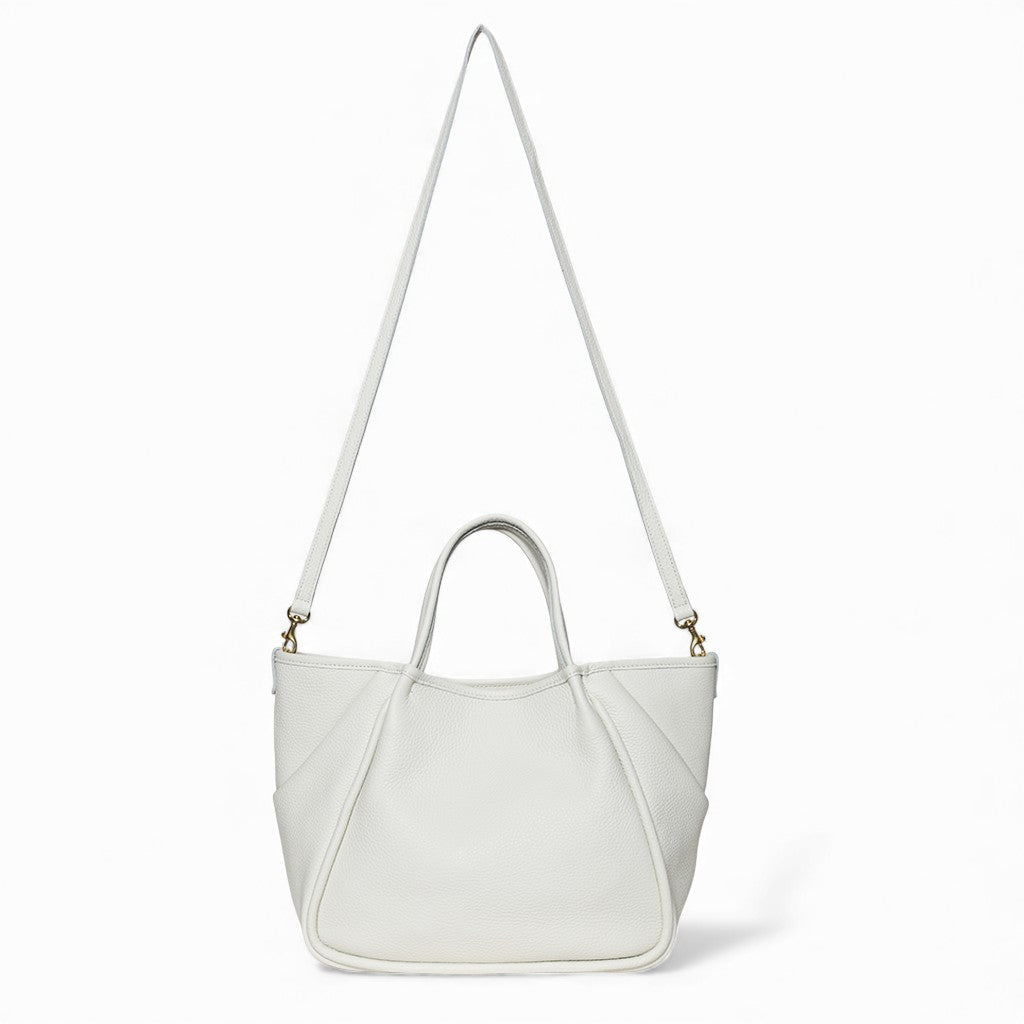 Vittoria Tote in White Italian Buffalo Cowhide