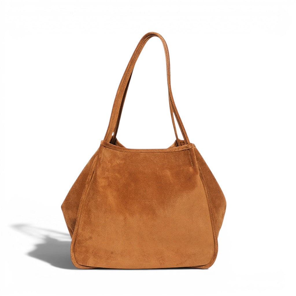 Toni Tote in Cuoio Italian Leather Backed Suede