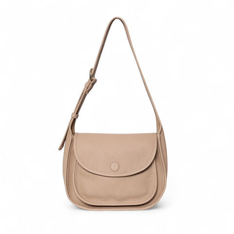 Simona Saddle Bag in Cappuccino Italian Buffalo Cowhide