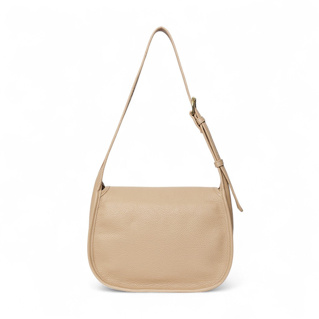Simona Saddle Bag in Cappuccino Italian Buffalo Cowhide