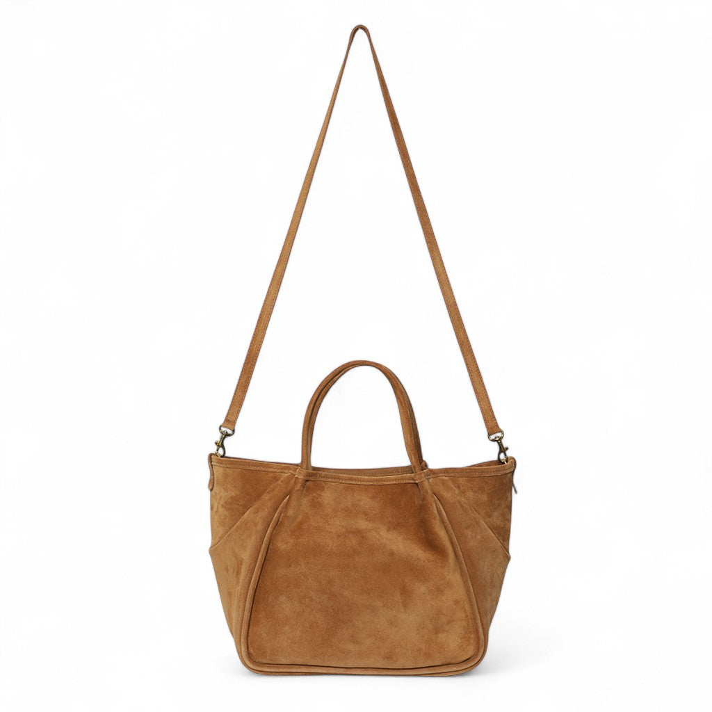 Vittoria Tote in Cuoio Italian Leather Backed Suede