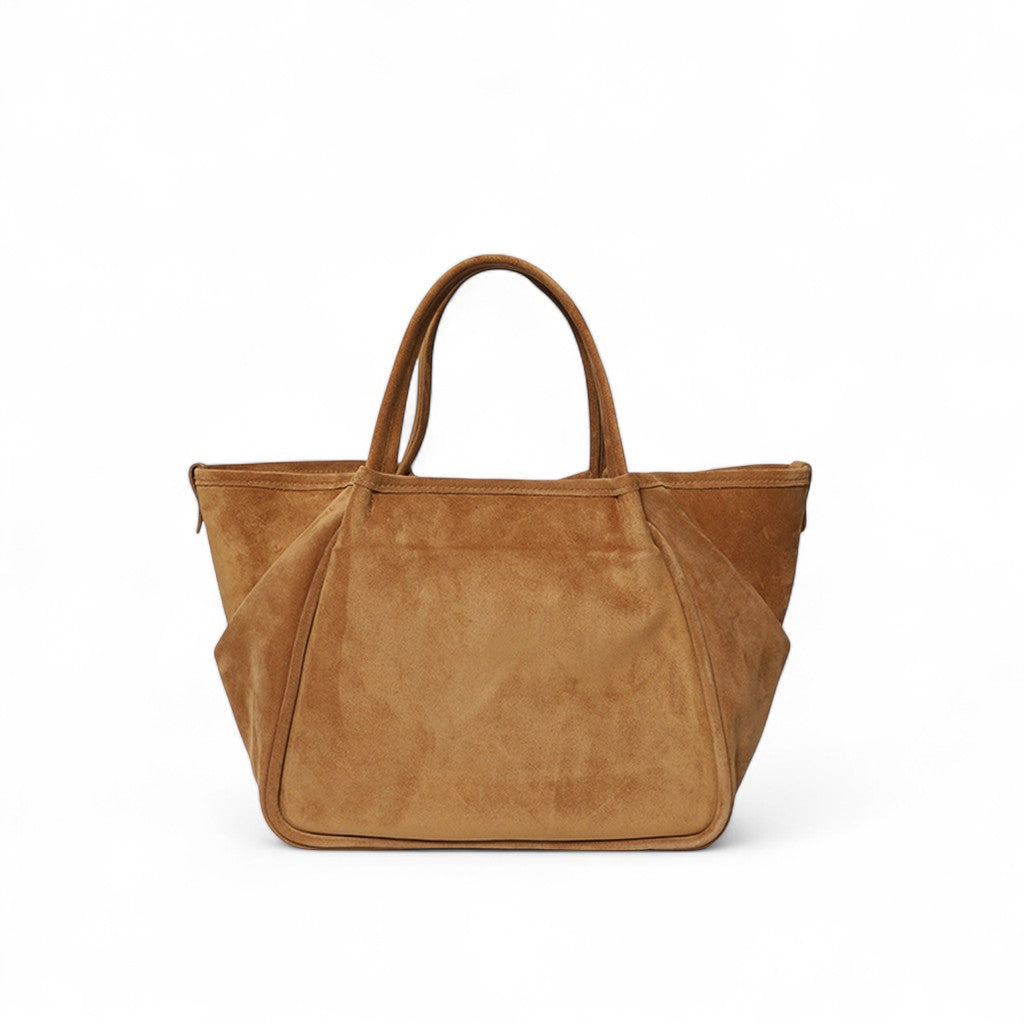 Vittoria Tote in Cuoio Italian Leather Backed Suede