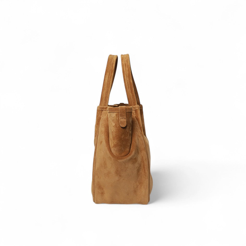 Vittoria Tote in Cuoio Italian Leather Backed Suede