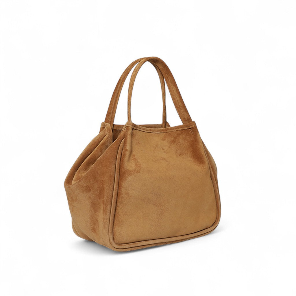 Vittoria Tote in Cuoio Italian Leather Backed Suede