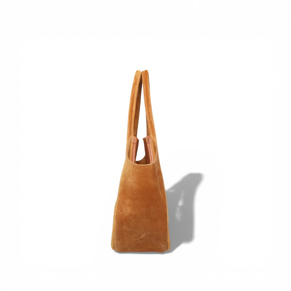 Eden Tote in Cuoio Italian Leather Backed Suede