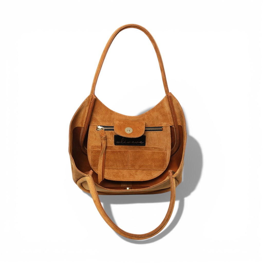 Eden Tote in Cuoio Italian Leather Backed Suede