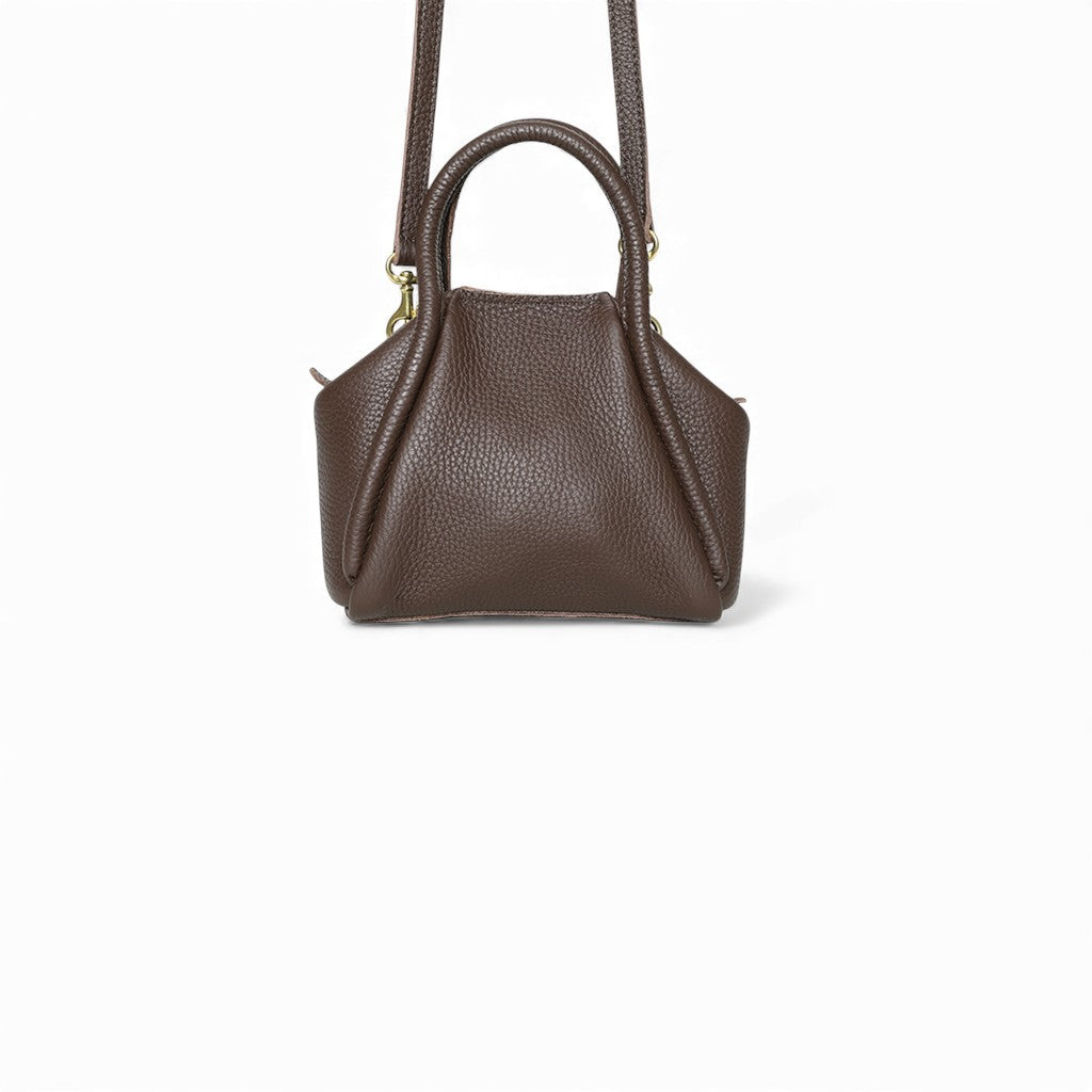 Mini Taya Top handle Crossbody in Chestnut Italian Buffalo Cowhide