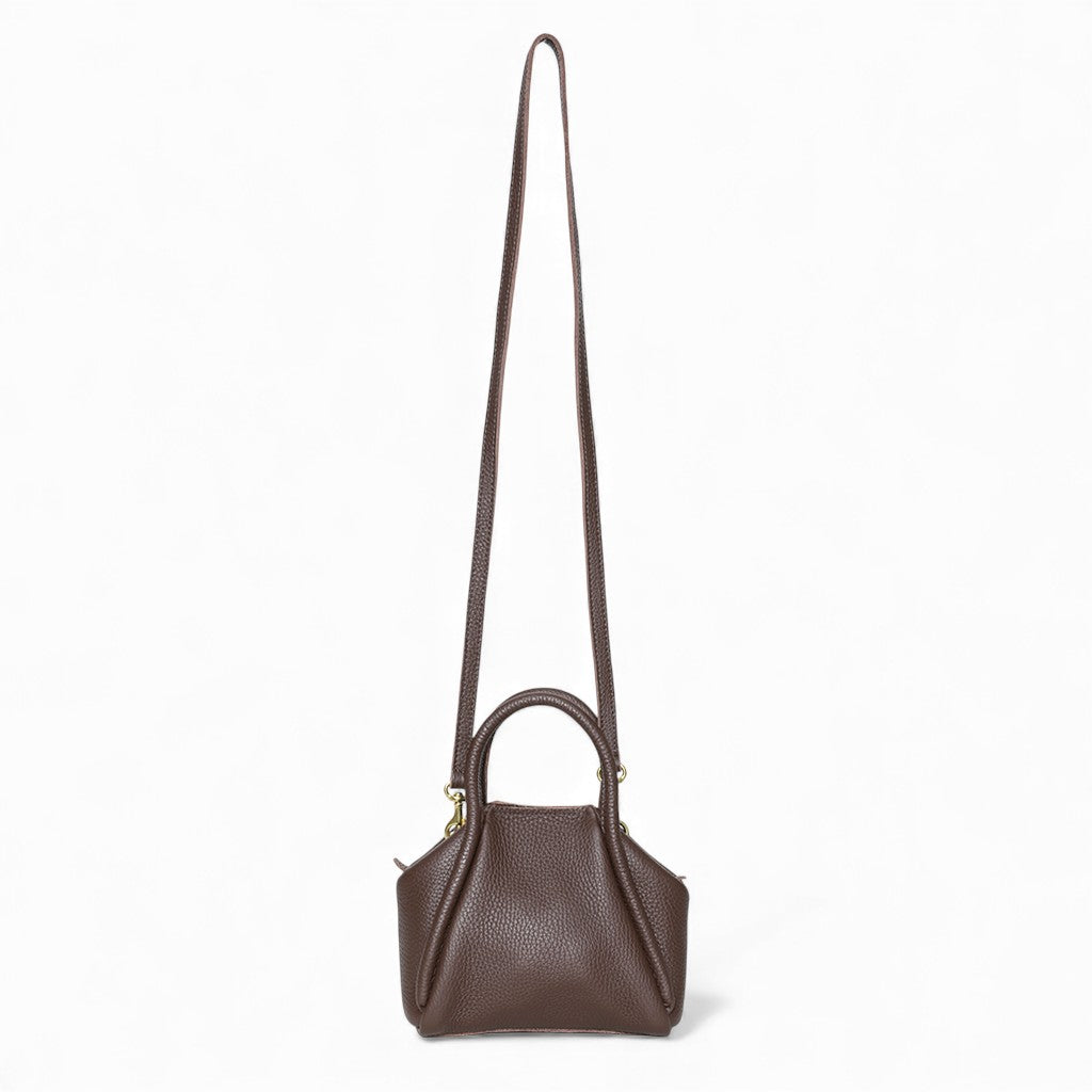Mini Taya Top handle Crossbody in Chestnut Italian Buffalo Cowhide