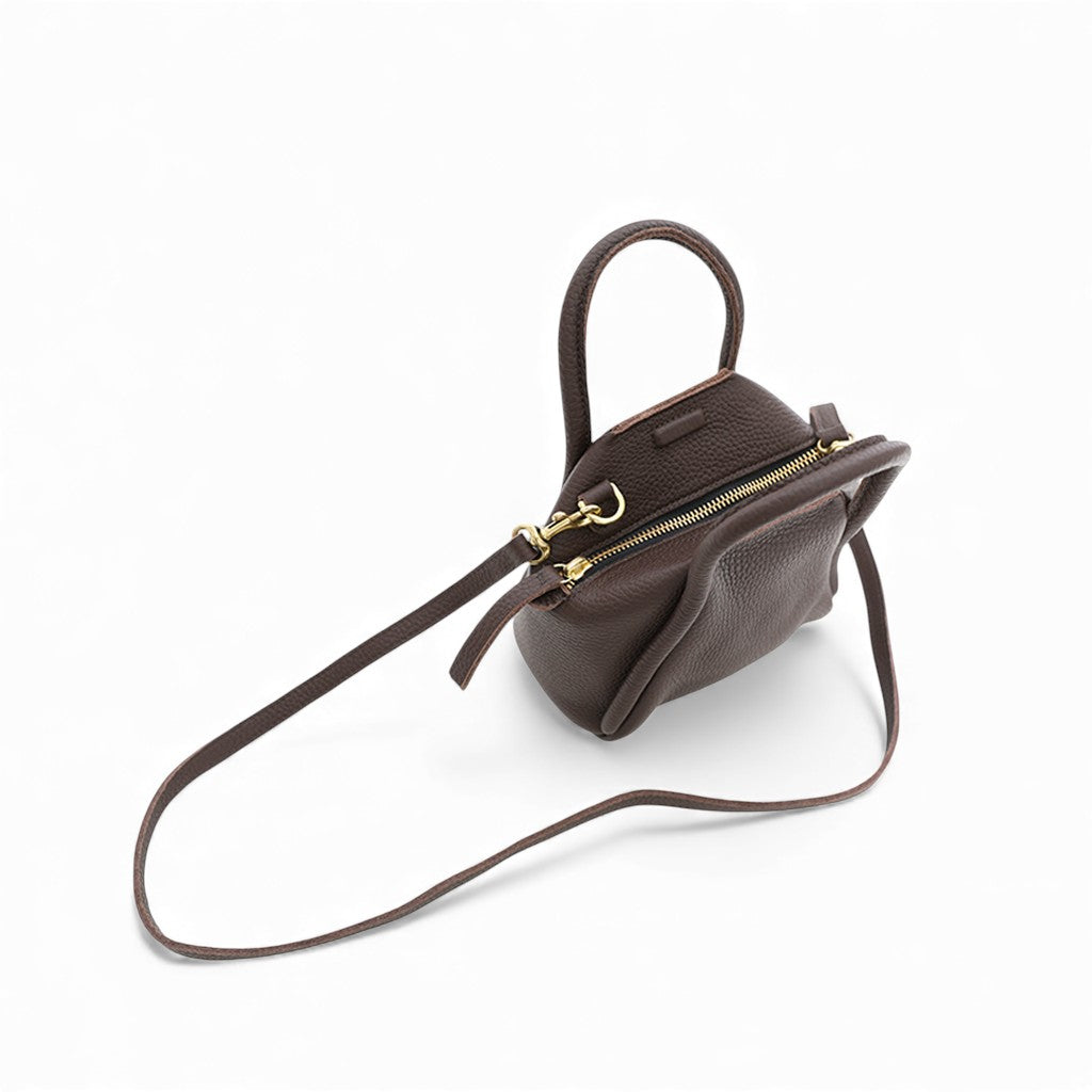 Mini Taya Top handle Crossbody in Chestnut Italian Buffalo Cowhide