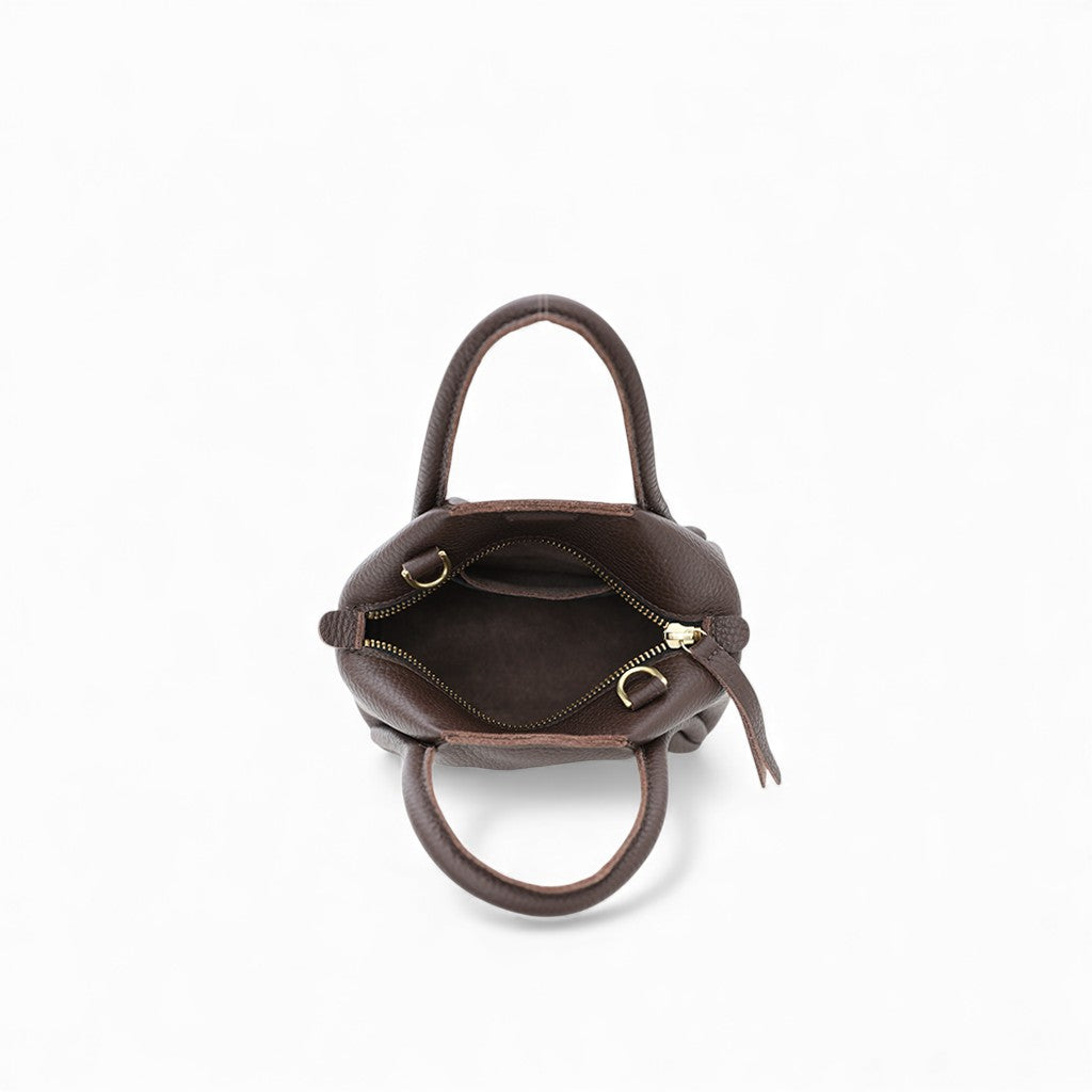 Mini Taya Top handle Crossbody in Chestnut Italian Buffalo Cowhide