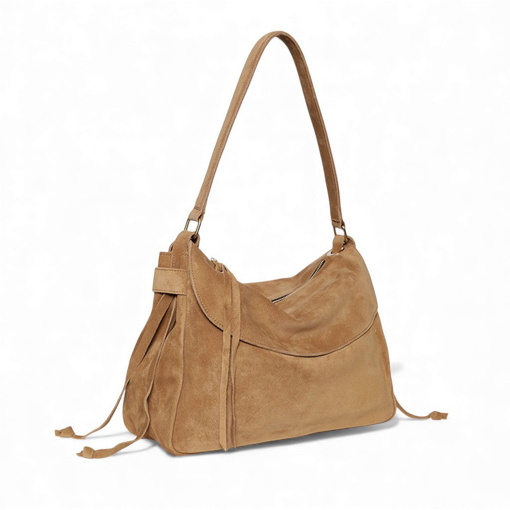 Reese Large Slouchy Shoulder in Pane Italian Leather Backed Suede