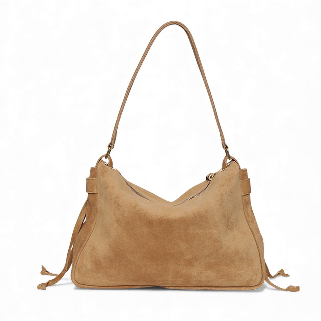 Reese Large Slouchy Shoulder in Pane Italian Leather Backed Suede