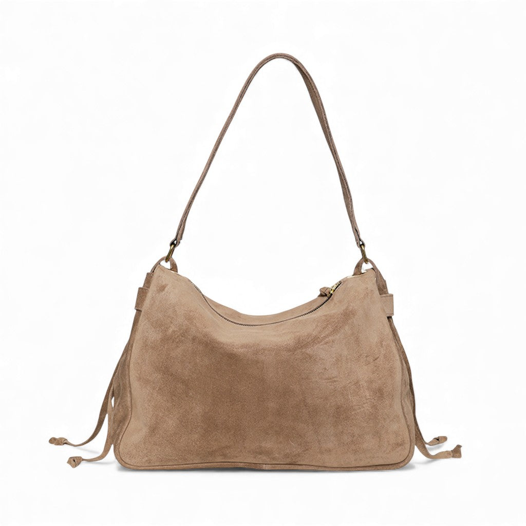 Reese Large Slouchy Shoulder in Amphora Italian Leather Backed Suede