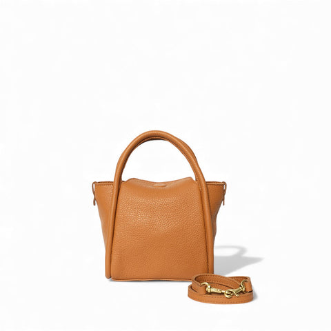 Mini Serena Satchel Crossbody in Miel Italian Buffalo Cowhide