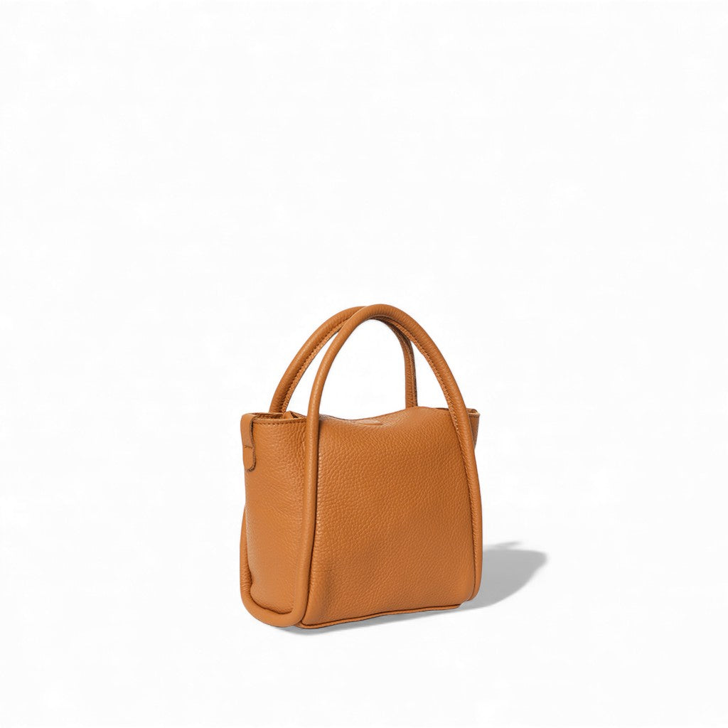 Mini Serena Satchel Crossbody in Miel Italian Buffalo Cowhide