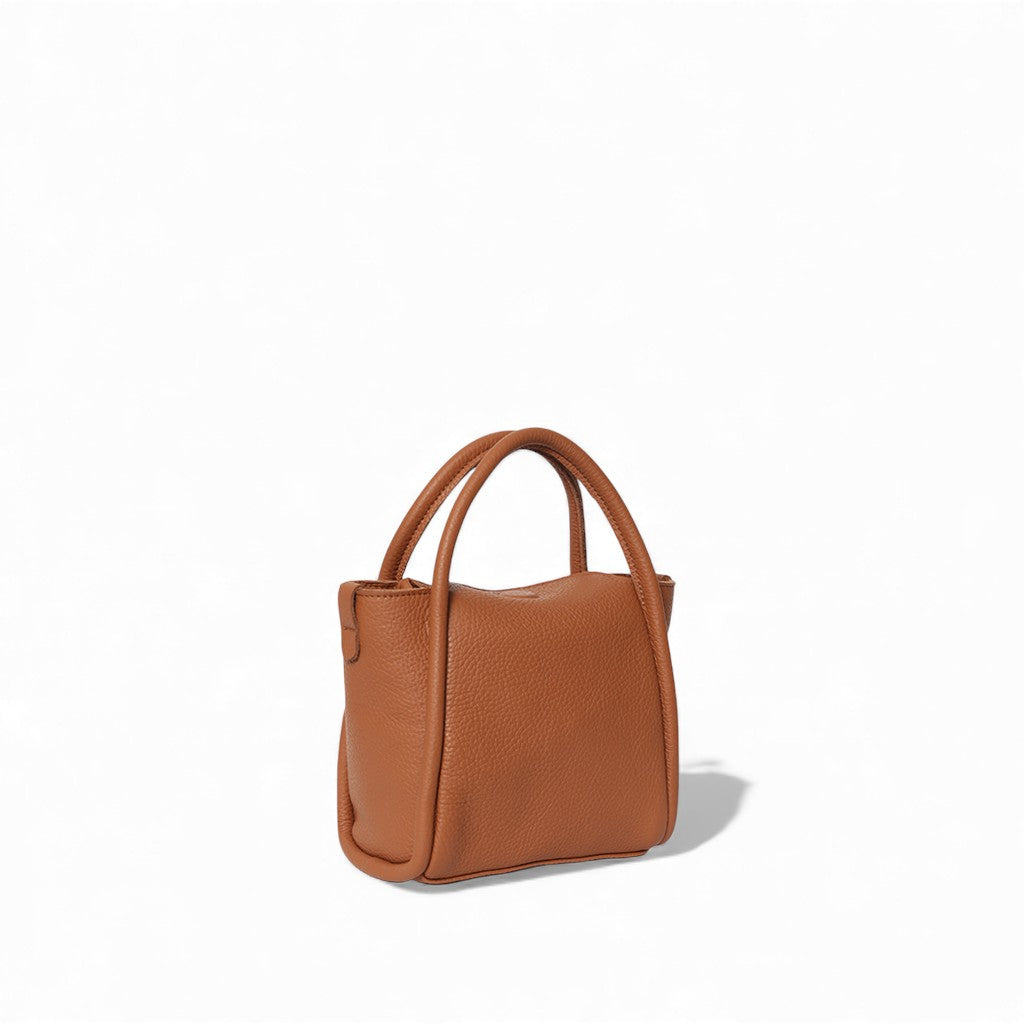 Mini Serena Satchel Crossbody in Caramel Italian Buffalo Cowhide