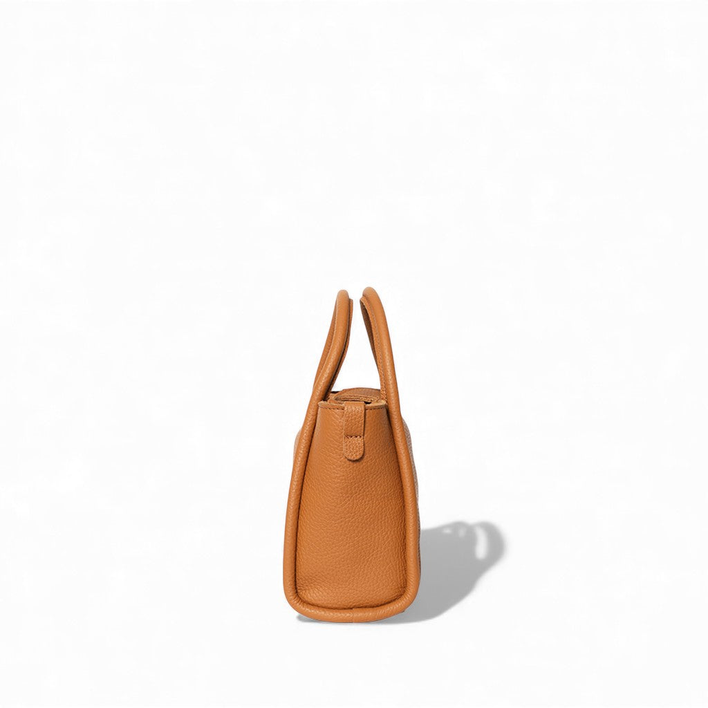 Mini Serena Satchel Crossbody in Miel Italian Buffalo Cowhide