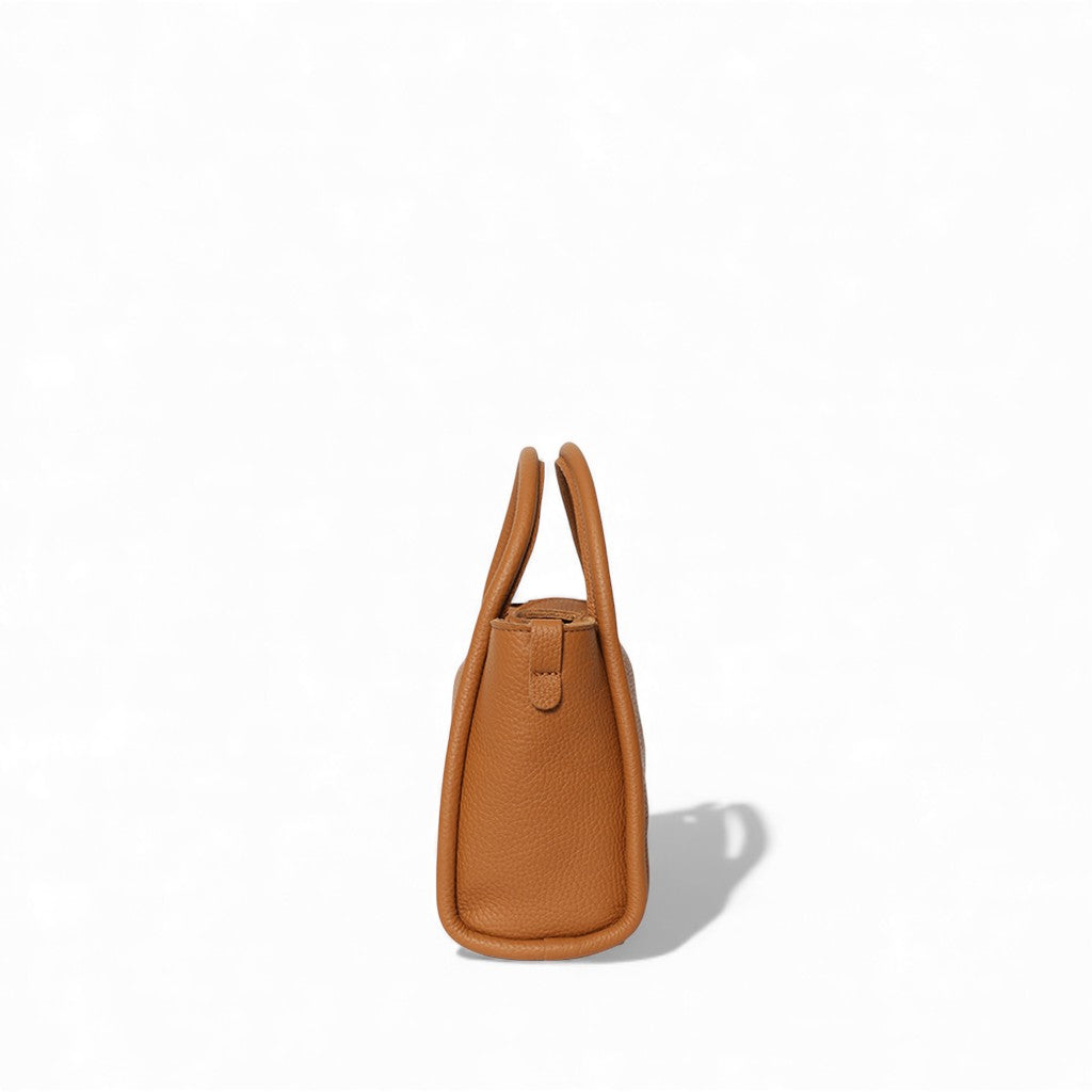 Mini Serena Satchel Crossbody in Caramel Italian Buffalo Cowhide