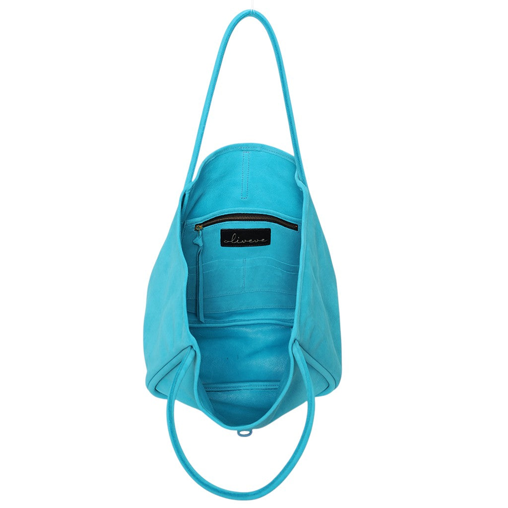 Ellis Hobo Tote in Tropea Italian Leather Backed Suede