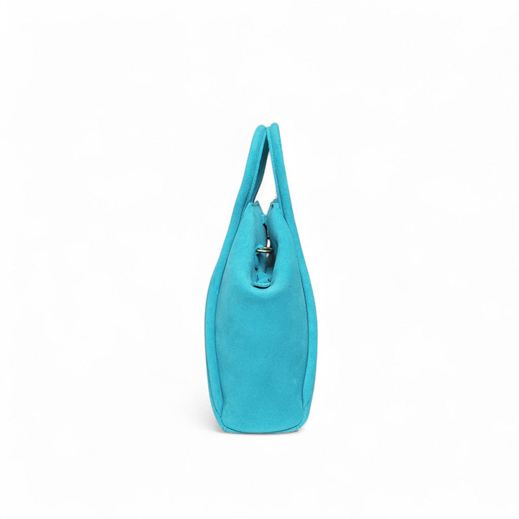Taya Top Handle Crossbody in Tropea Italian Leather Backed Suede