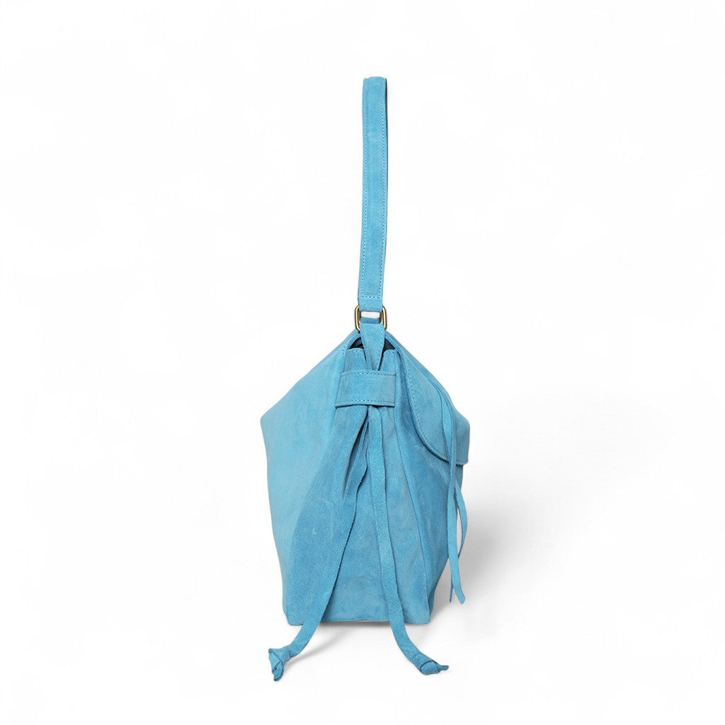 Reese Large Slouchy Shoulder in Capri Italian Leather Backed Suede