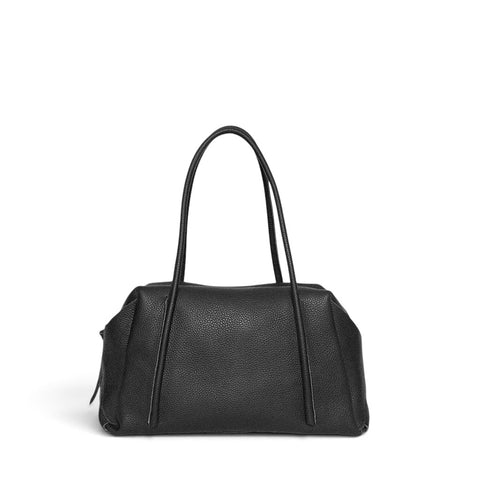 Solara Satchel in Black Italian Buffalo Cowhide