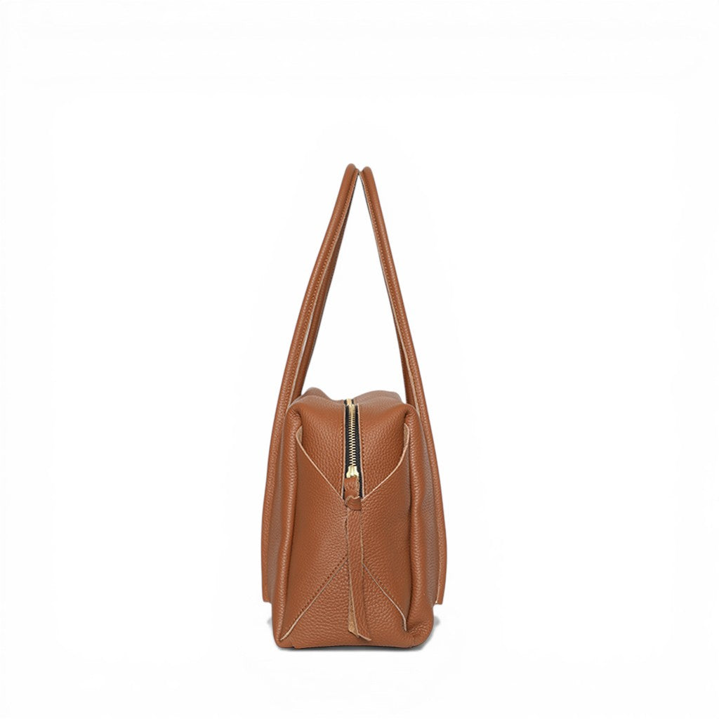 Solara Satchel in Caramel Italian Buffalo Cowhide