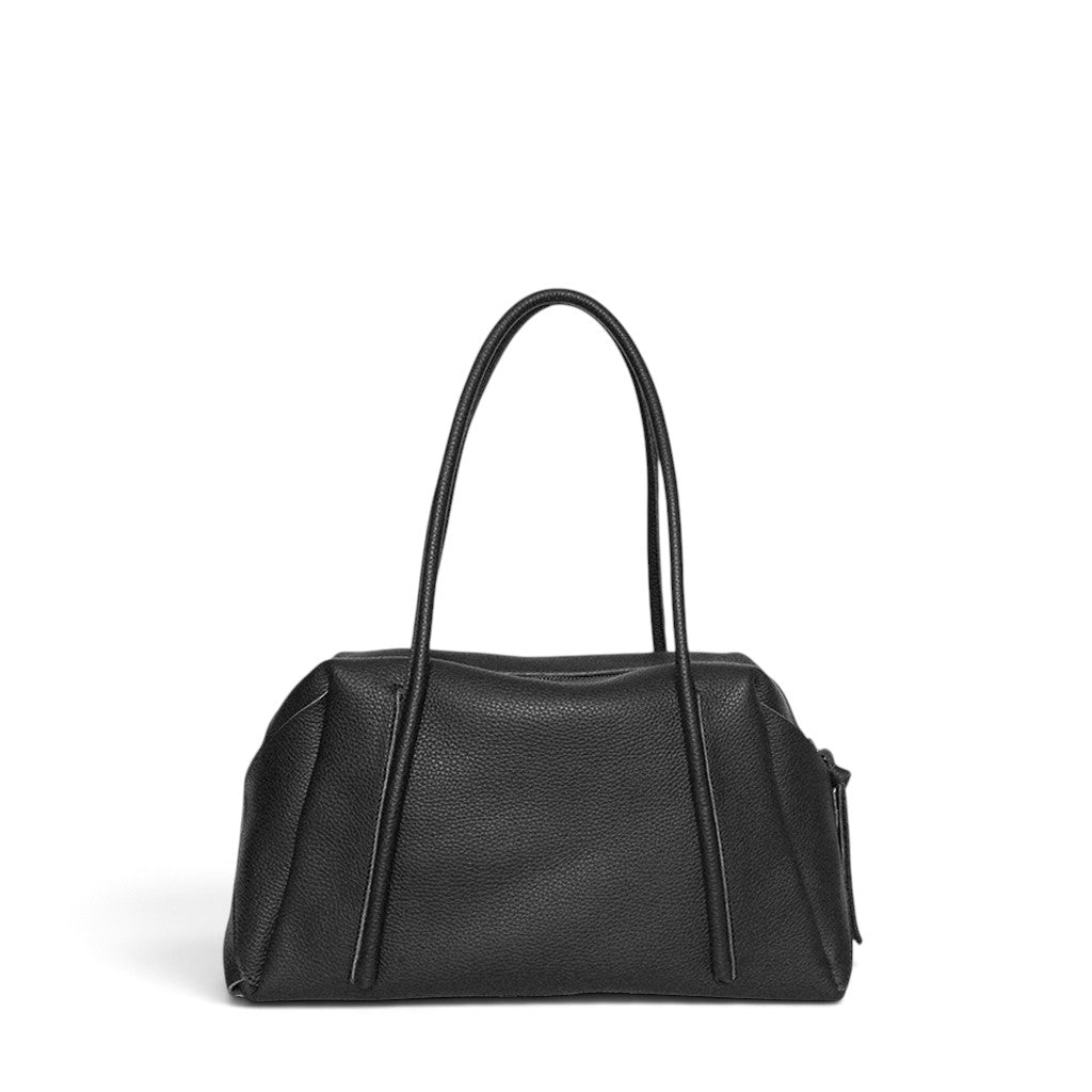 Solara Satchel in Black Italian Buffalo Cowhide