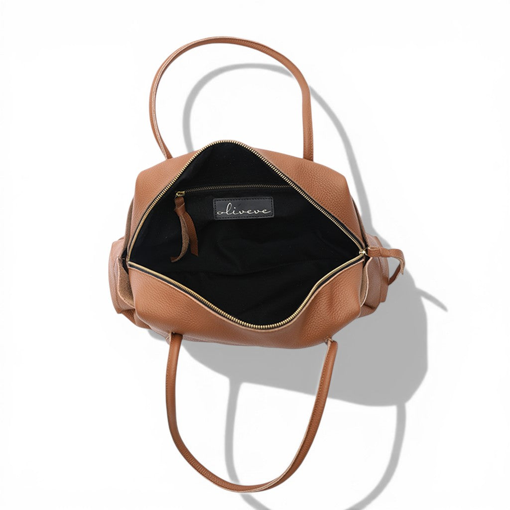 Solara Satchel in Caramel Italian Buffalo Cowhide