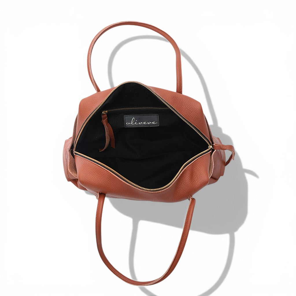 Solara Satchel in Auburn Italian Buffalo Cowhide
