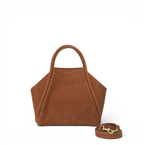 Taya Top Handle Crossbody in Brandy Nubuck