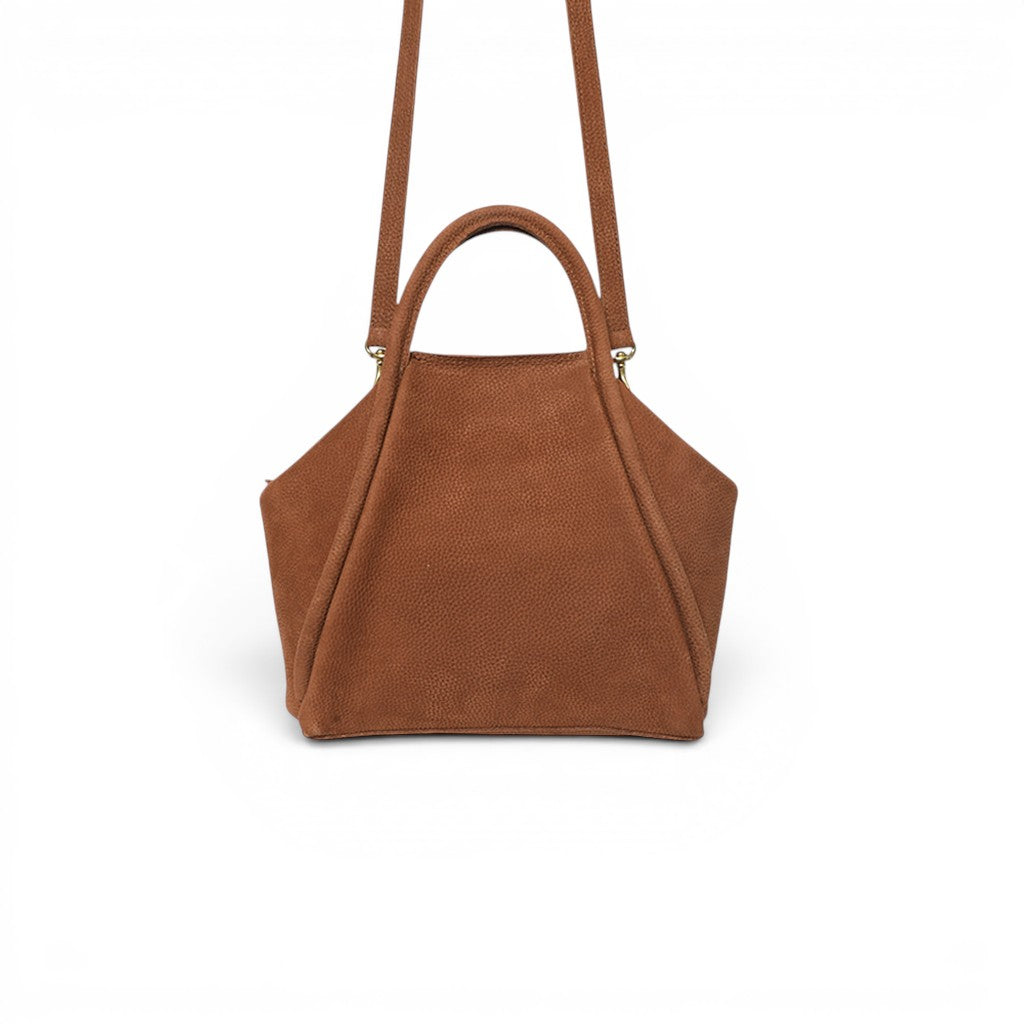 Taya Top Handle Crossbody in Brandy Nubuck