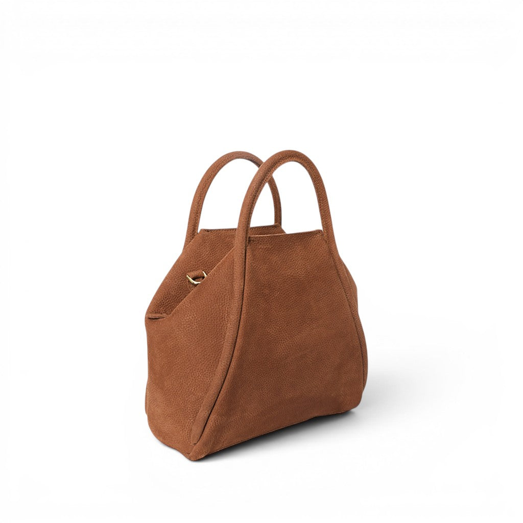 Taya Top Handle Crossbody in Brandy Nubuck
