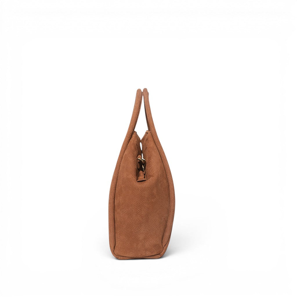 Taya Top Handle Crossbody in Brandy Nubuck