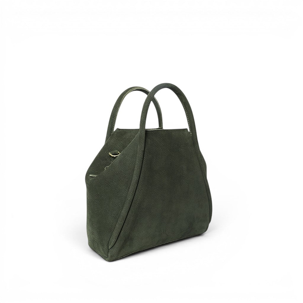 Taya Top Handle Crossbody in Moss Nubuck