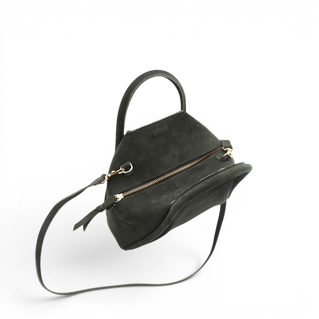 Taya Top Handle Crossbody in Moss Nubuck