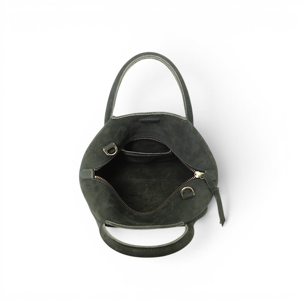 Taya Top Handle Crossbody in Moss Nubuck