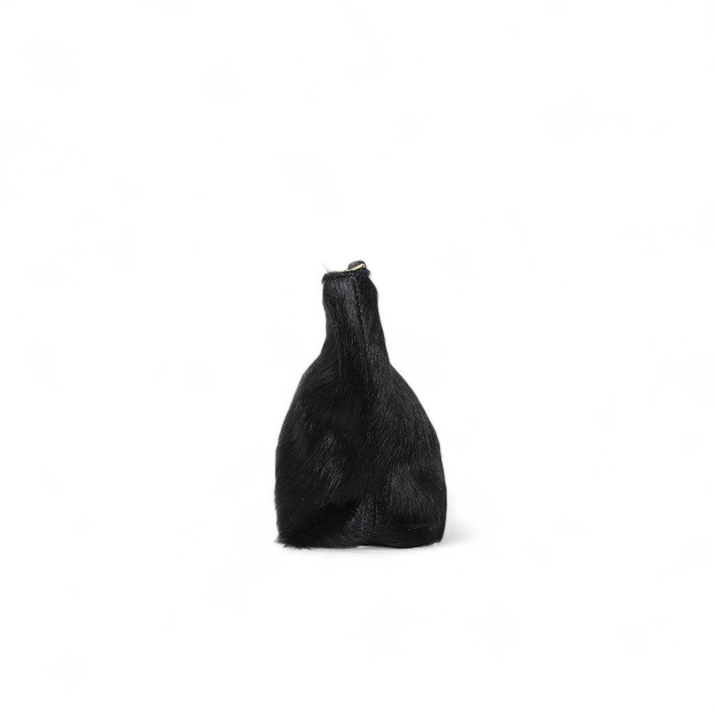Mini Ella Wrapped Handle Crossbody in Black Brindle Natural Haircow