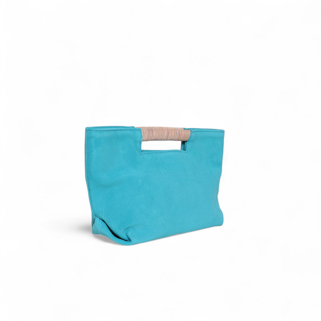 Mini Ella Wrapped Handle Crossbody in Tropea Italian Leather Backed Suede
