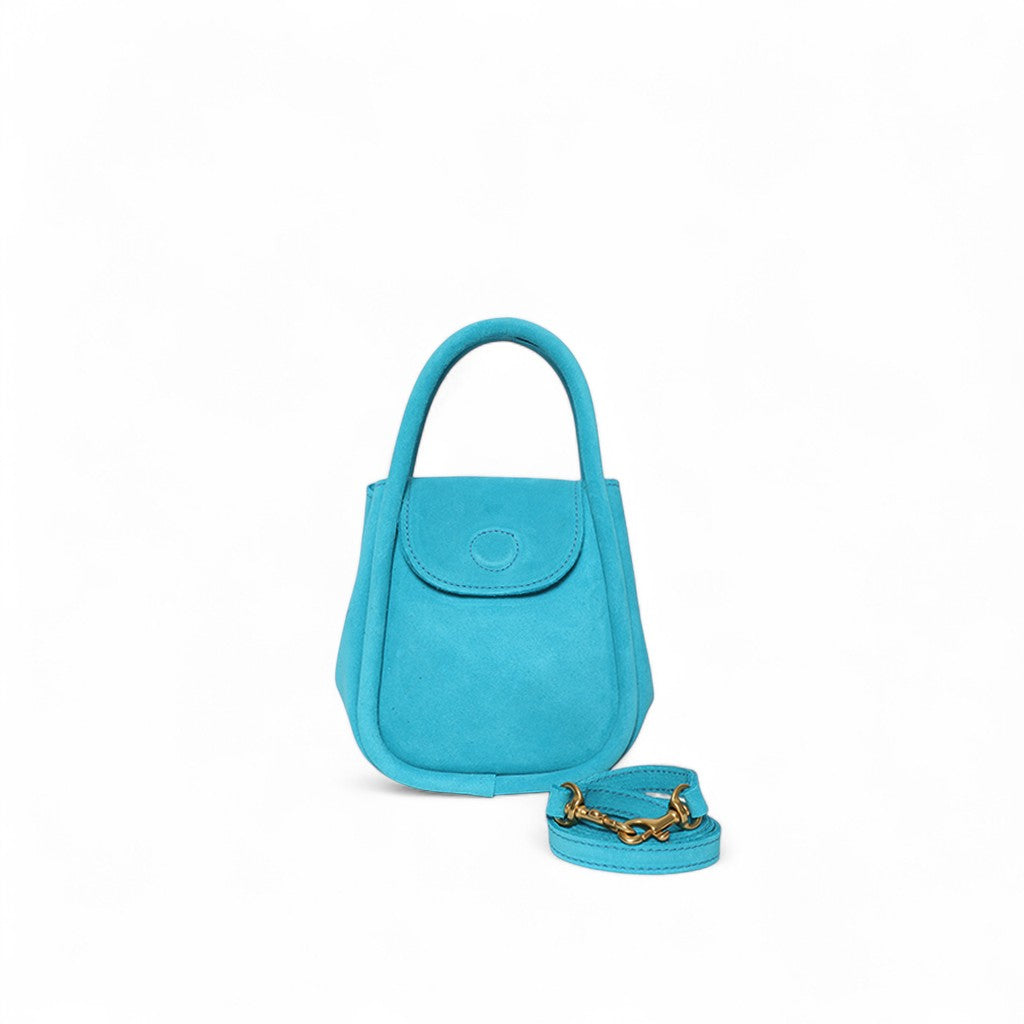 Mini Ellis Top Handle Crossbody in Tropea Italian Leather Backed Suede