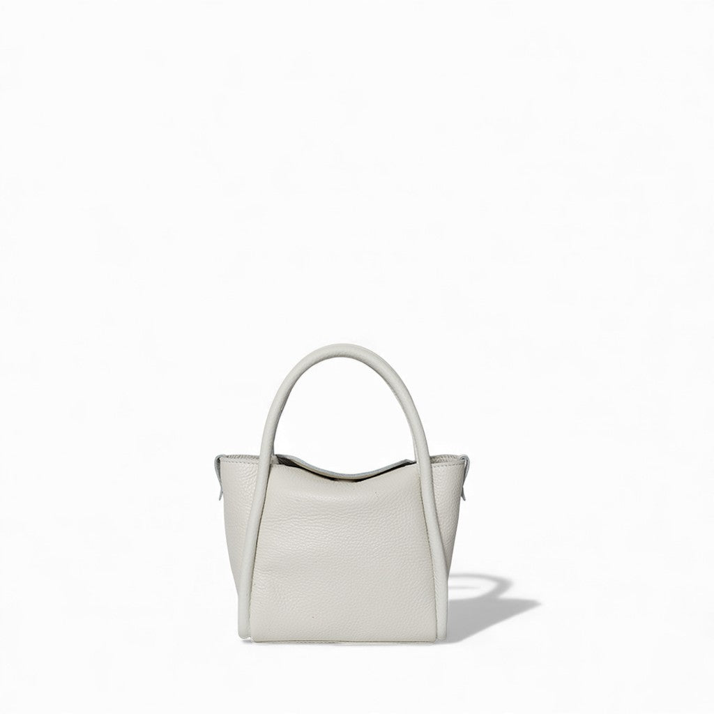 Mini Serena Satchel Crossbody in White Italian Buffalo Cowhide