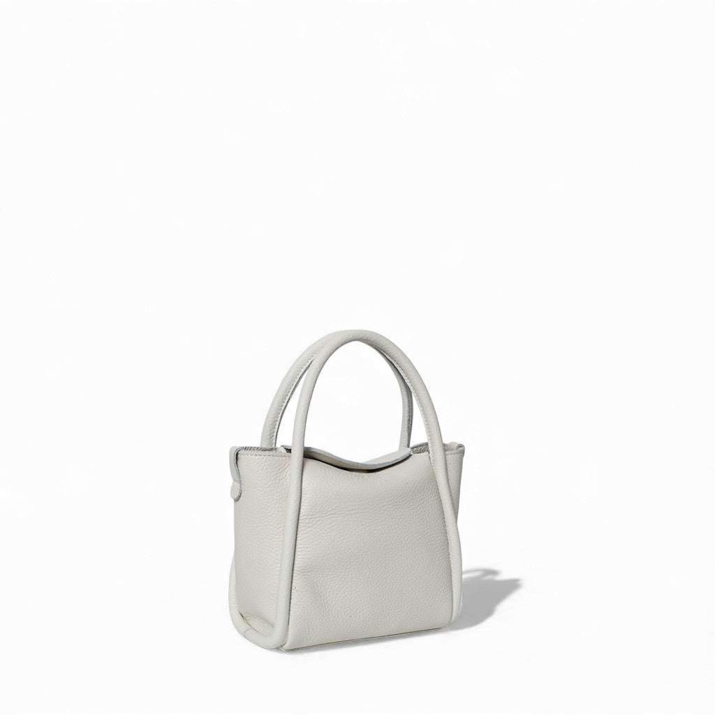 Mini Serena Satchel Crossbody in White Italian Buffalo Cowhide
