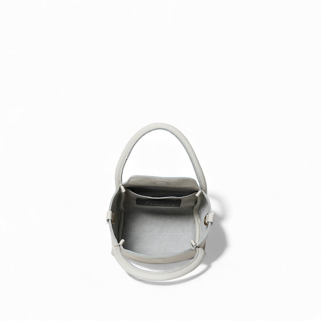 Mini Serena Satchel Crossbody in White Italian Buffalo Cowhide