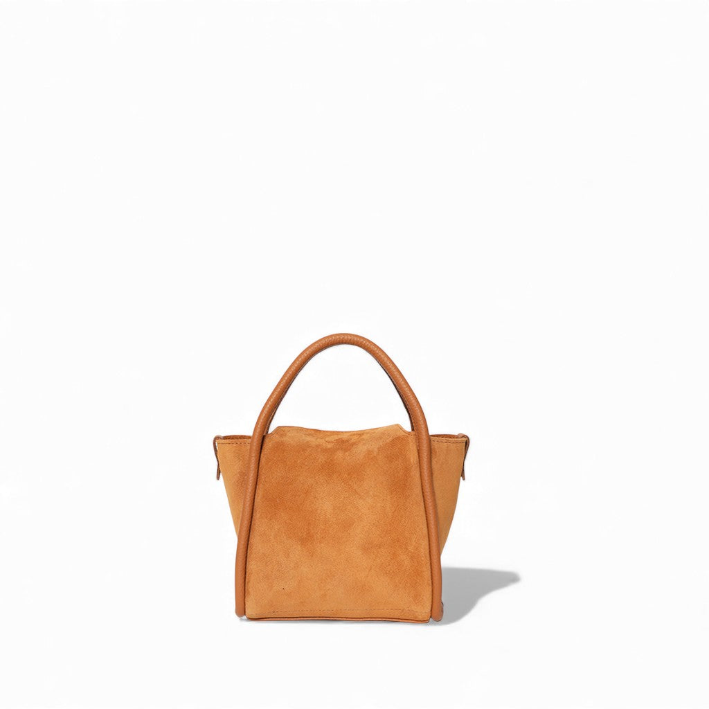 Mini Serena Satchel Crossbody in Cuoio Italian Leather Backed Suede