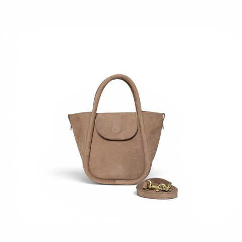 Mini Ellis Top Handle Crossbody in Biscotto Nubuck