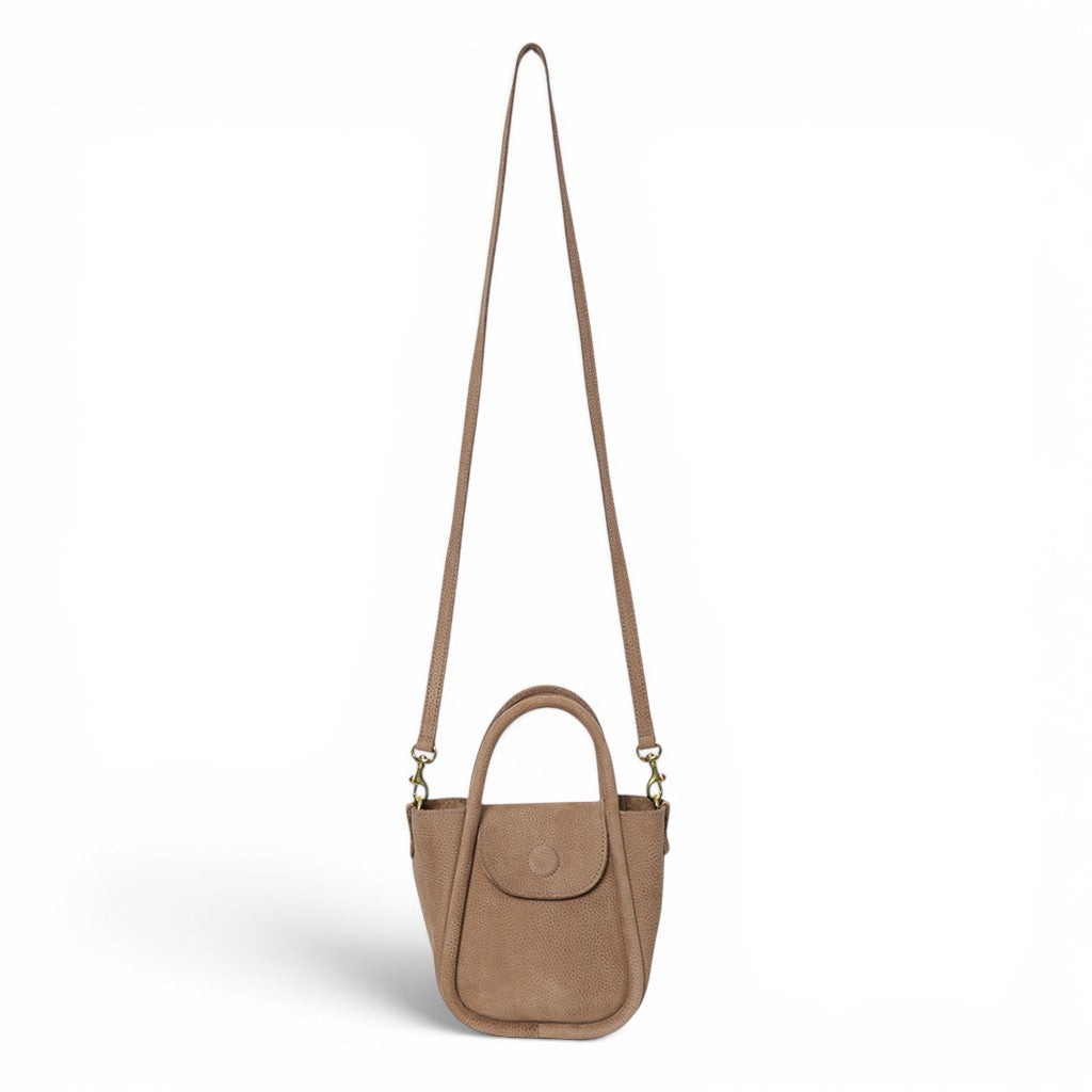 Mini Ellis Top Handle Crossbody in Biscotto Nubuck