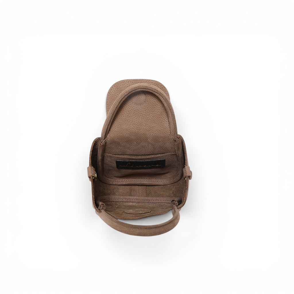 Mini Ellis Top Handle Crossbody in Biscotto Nubuck