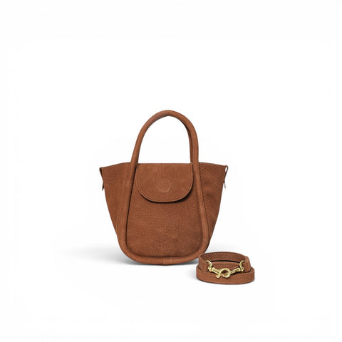 Mini Ellis Top Handle Crossbody in Brandy Nubuck